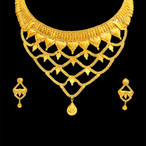 Aarunya Floral Gold Necklace Set