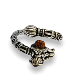 Silver Oxidised Rudraksh Ring
