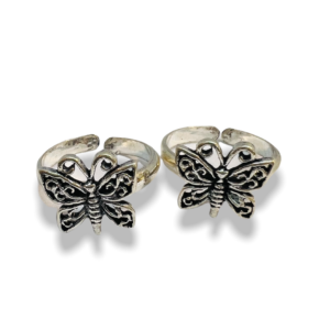Silver Antique Butterfly Toe Ring