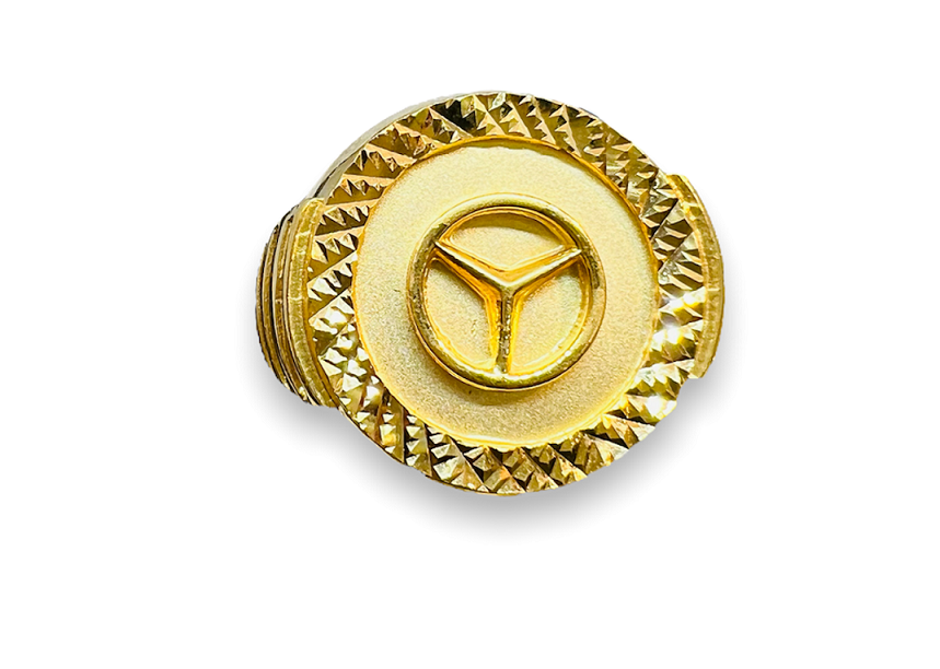 0.5 Ct Round Diamond Mercedes Benz Logo Men Ring 14K White Gold Plated  simulated | eBay