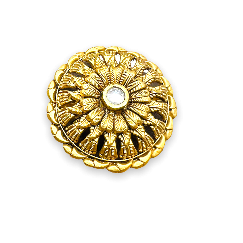 Gold-Tone Crystal Rose Cocktail Ring | eBay