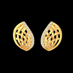Oyster Shaped Yellow Gold Earring For Women