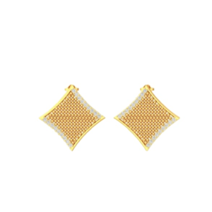 Yellow Gold Cornerstone Stud Earring