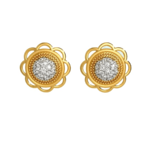 22K Yellow Gold Stud Earrings for Women