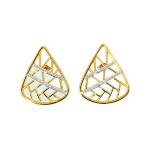 Sehgal Gold 22K Pyramidal Stud Earring For Women