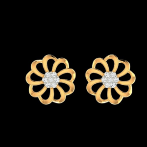 Sehgal Gold Swarovski Zirconia Royal Wave Stud Earring