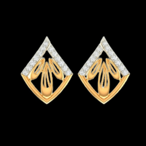 Sehgal Gold Swarovski Zirconia Royal Wave Stud Earring