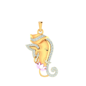 Yellow Gold Royal Wave Pendant for Women