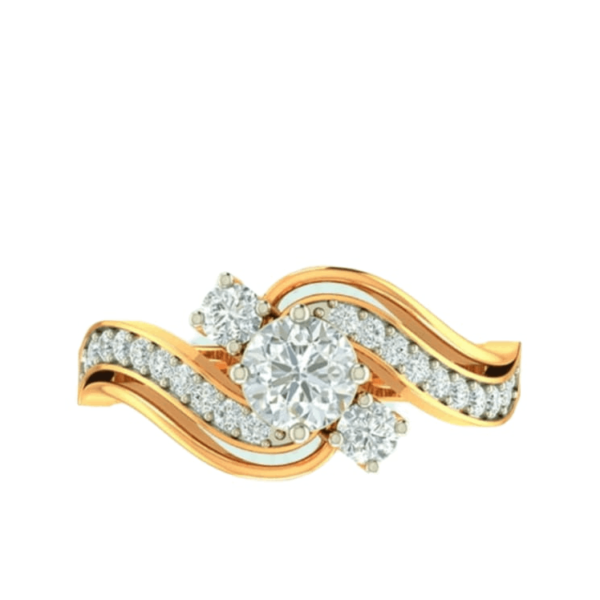 22k Gold and Cubic Zirconia Ring for Women