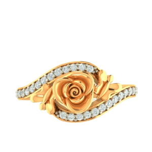 22K BIS Hallmark Gold and Cubic Zirconia Ring for Women