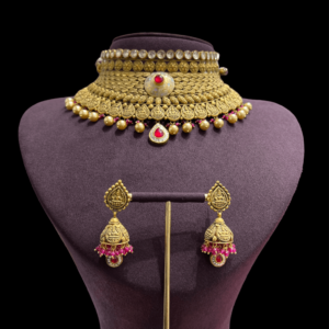 Sehgal Gold Diamond Necklace Set For Women