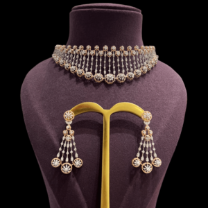 Long Choker Diamond Necklace Set