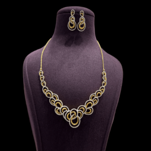 14k Gold and Diamond Polki Necklace Set