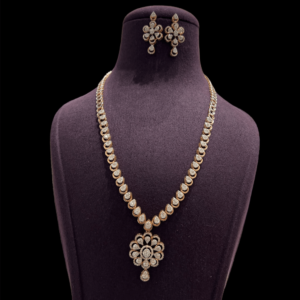 Speherical Studed Diamond Necklace Set