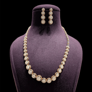 Speherical Studed Diamond Necklace Set