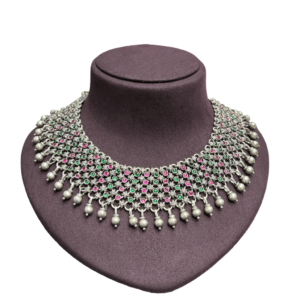 Sterling Silver Antique Jali Necklace For Women