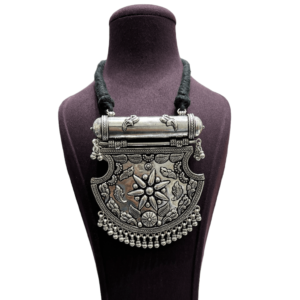 Sterling Silver Antique Jali Necklace For Women