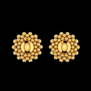 Sehgal Gold 22K Floral Eyes Yellow Gold Earring