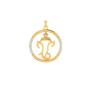 Sehgal Gold Round Ganesh Pendant For Women