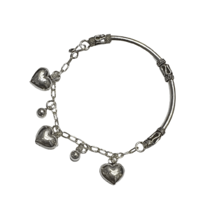 Sterling Silver Heart Drop Bracelet