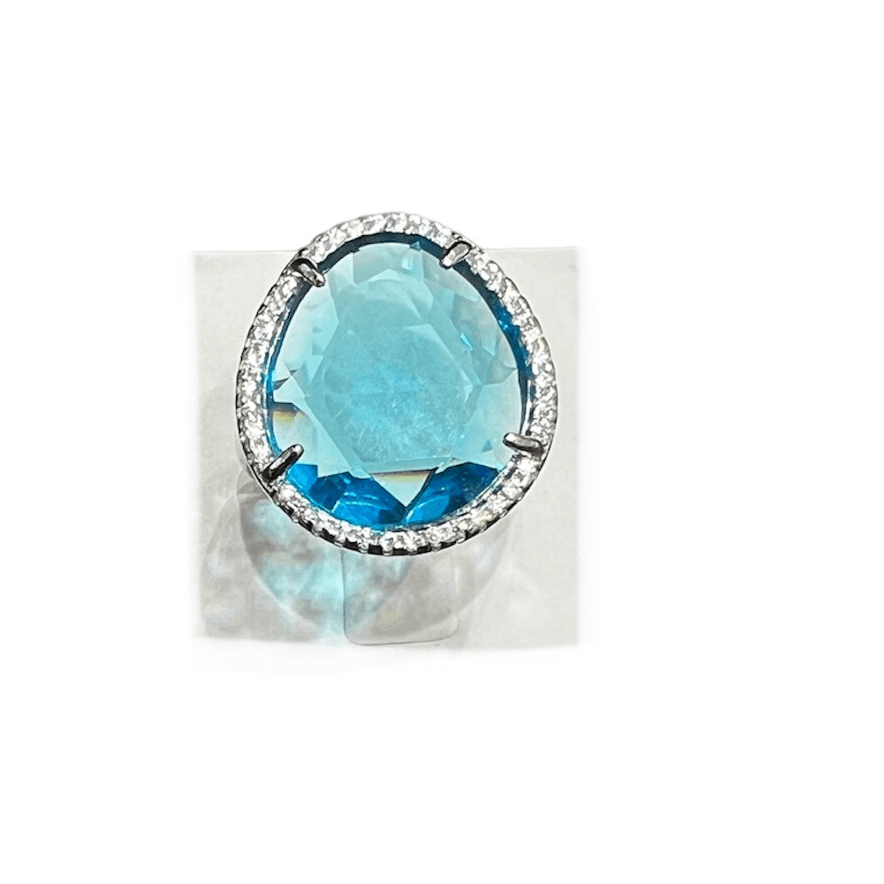 Silver Blue Aqua Life Ring – GIVA Jewellery