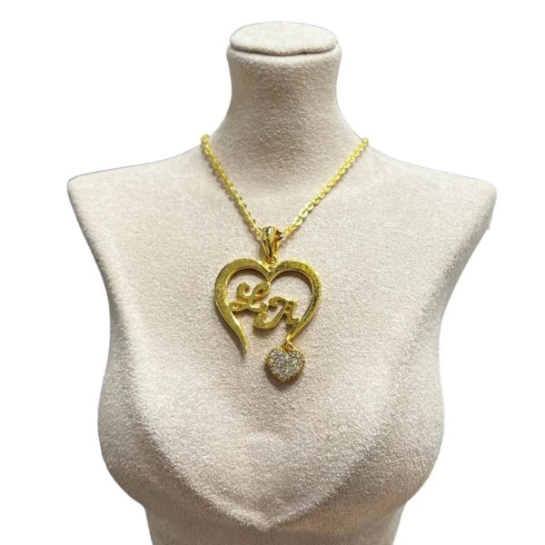 Yellow Gold Heart Cupid Charm Pendant