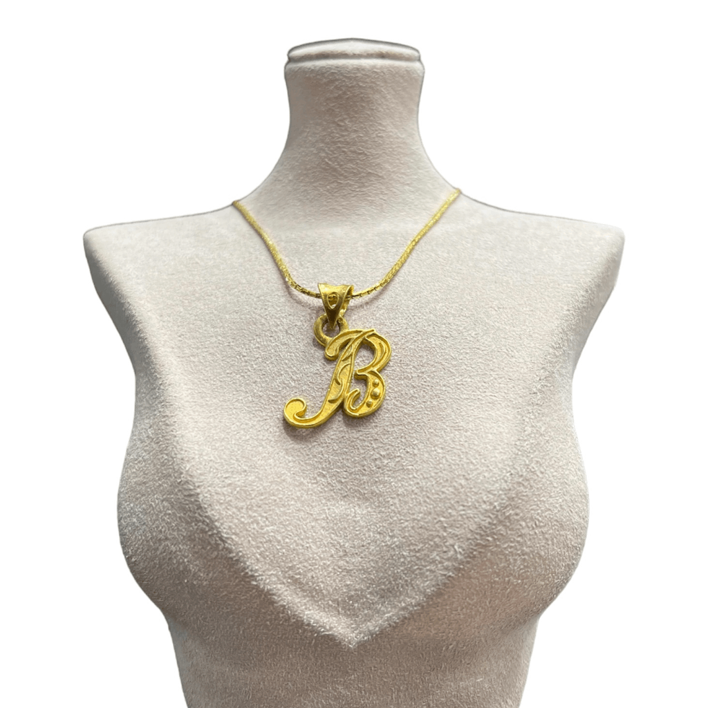 9ct Gold Diamond Initial B Pendant | Angus & Coote