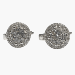 Silver Zircon Swirl Stud Earrings