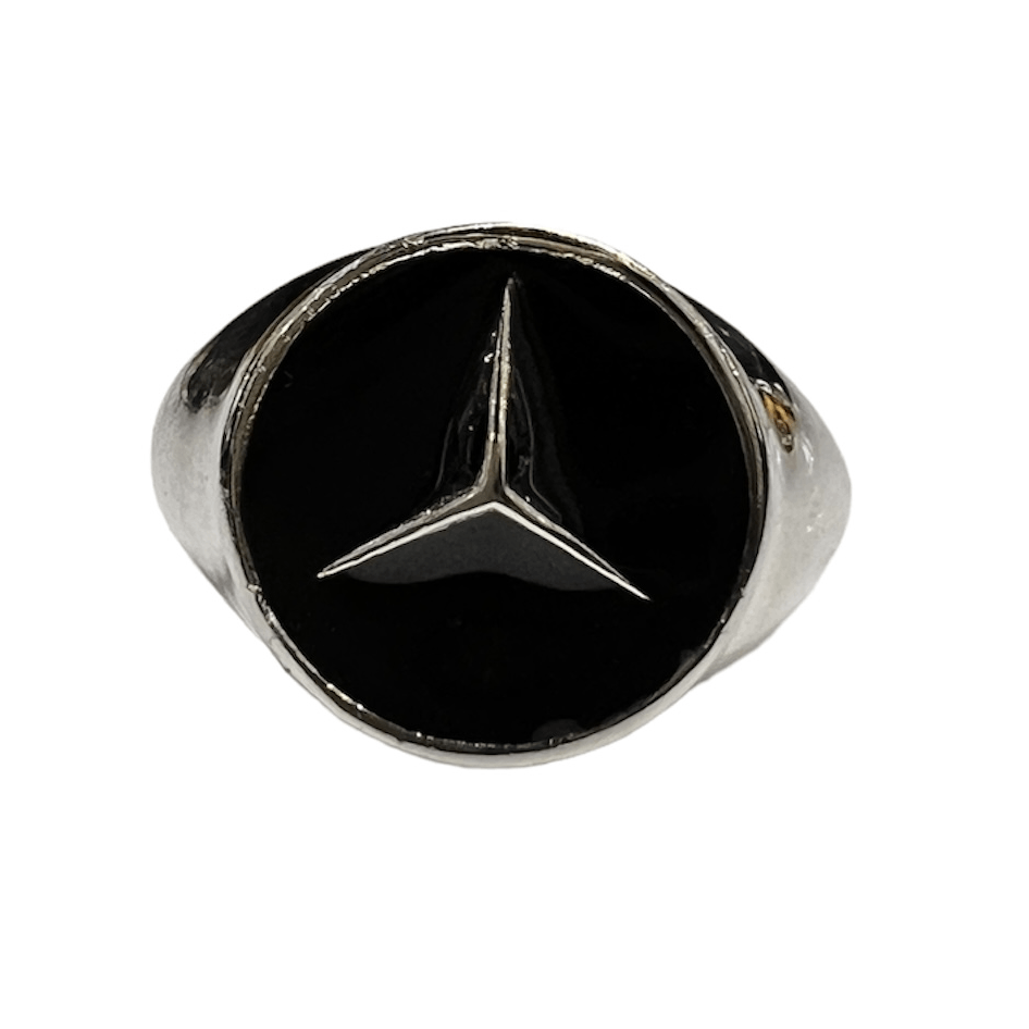 Elegant Mercedes Silver Ring | Iconic Mercedes-Benz Logo Jewelry |  Minimalist Logo Signet Jewelry | Handmade Solid 925K Silver Jewelry  |Amazon.com
