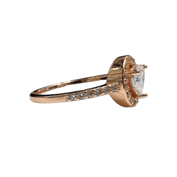 Sterling Silver Rose Gold Heart Ring