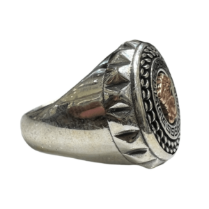 Oxidised Silver Mesh Gleaming Men's Ring