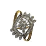 Yellow Gold 14Kt Floral Spin Ring