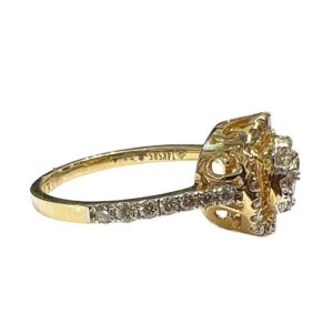 14Kt Yellow Gold Diamond Studed Cocktail Ring