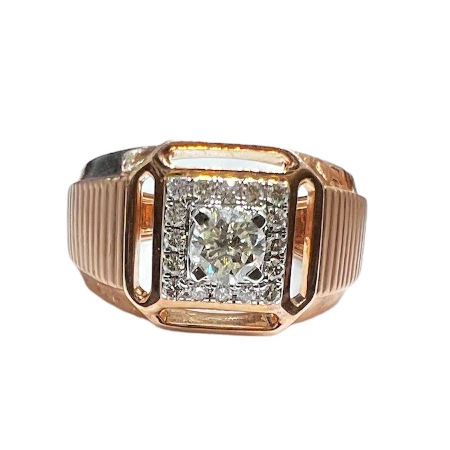 Mens 14k Two Tone White and Yellow gold ring with 1.28ct diamonds - mens  ring - mens diamond ring - Monarch Jewels Alaska