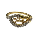 18Kt Yellow Gold Diamond Dual Tone Ring