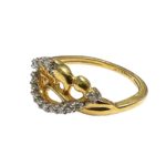 18Kt Yellow Gold Diamond Dual Tone Ring