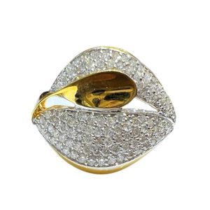 18Kt Yellow Gold Diamond Dual Tone Ring