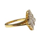 14Kt Yellow Gold Square Diamond Studed Ring