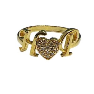 Yellow Gold Heart Link Customised Ring