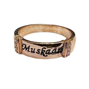 Yellow Gold Customised Name Ring