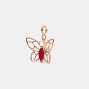 Rose Gold Red Ruby (Manik) Butterfly Charms