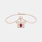 Rose Gold Red Ruby (Manik) Butterfly Charms