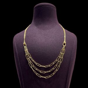 Sterling Silver Gold Polish Necklace Chain for Women's