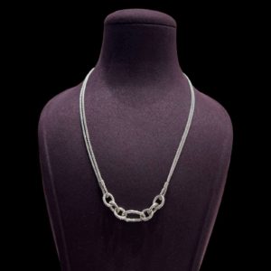 Classic Silver Link Chain For Men's
