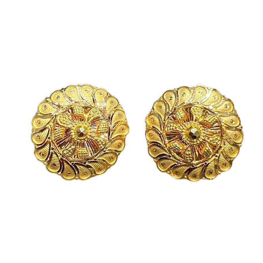 Sterling Silver Crystal Stud Earrings (Gold)