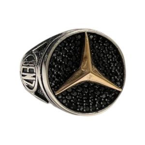 Silver Black Ace Ring For Him