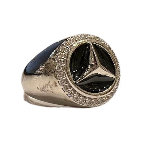 Vintage 18K Gold, Mercedes Benz Statement Ring, Latest Sports Car Logo  Design Ring, 925 Sterling Silver Ring, Handmade Ring, Signet Ring, - Etsy