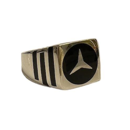 Classic Vintage Mercedes Benz Signet Ring for Men in 14K | Peter's Vaults