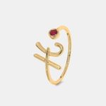 The Rhosyn Script H Gold Ring