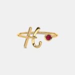 The Rhosyn Script H Gold Ring